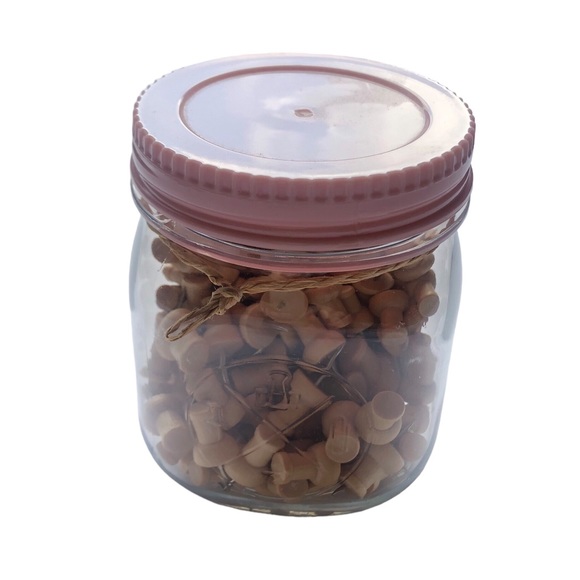 Three Hexagon Cork Boards, Hanging Chalkboard Sign and Jar of Push Pins - Picture 13 of 13